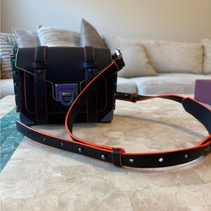 Michael Kors Black and Orange Crossbody Bag